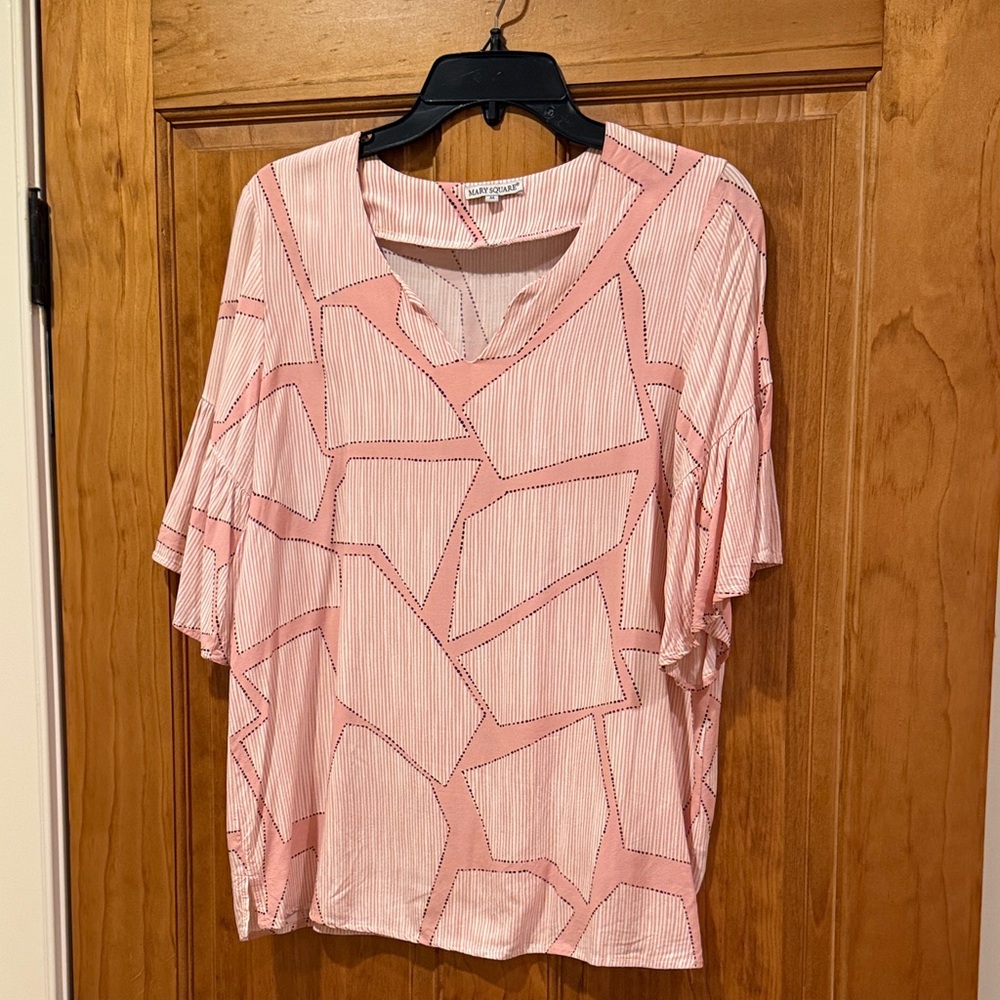 Pink Geometric Women's Top